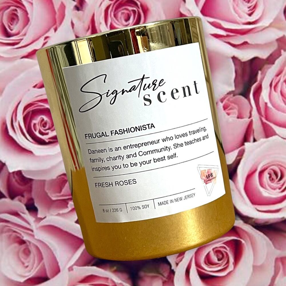 Fashionista Fresh Rose Scented Hand Poured Soy Wax Candle NWT - Picture 5 of 5